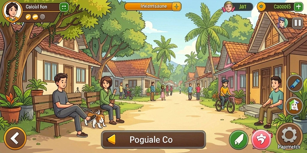 Screenshot menunjukkan grafik menawan dari antarmuka permainan.